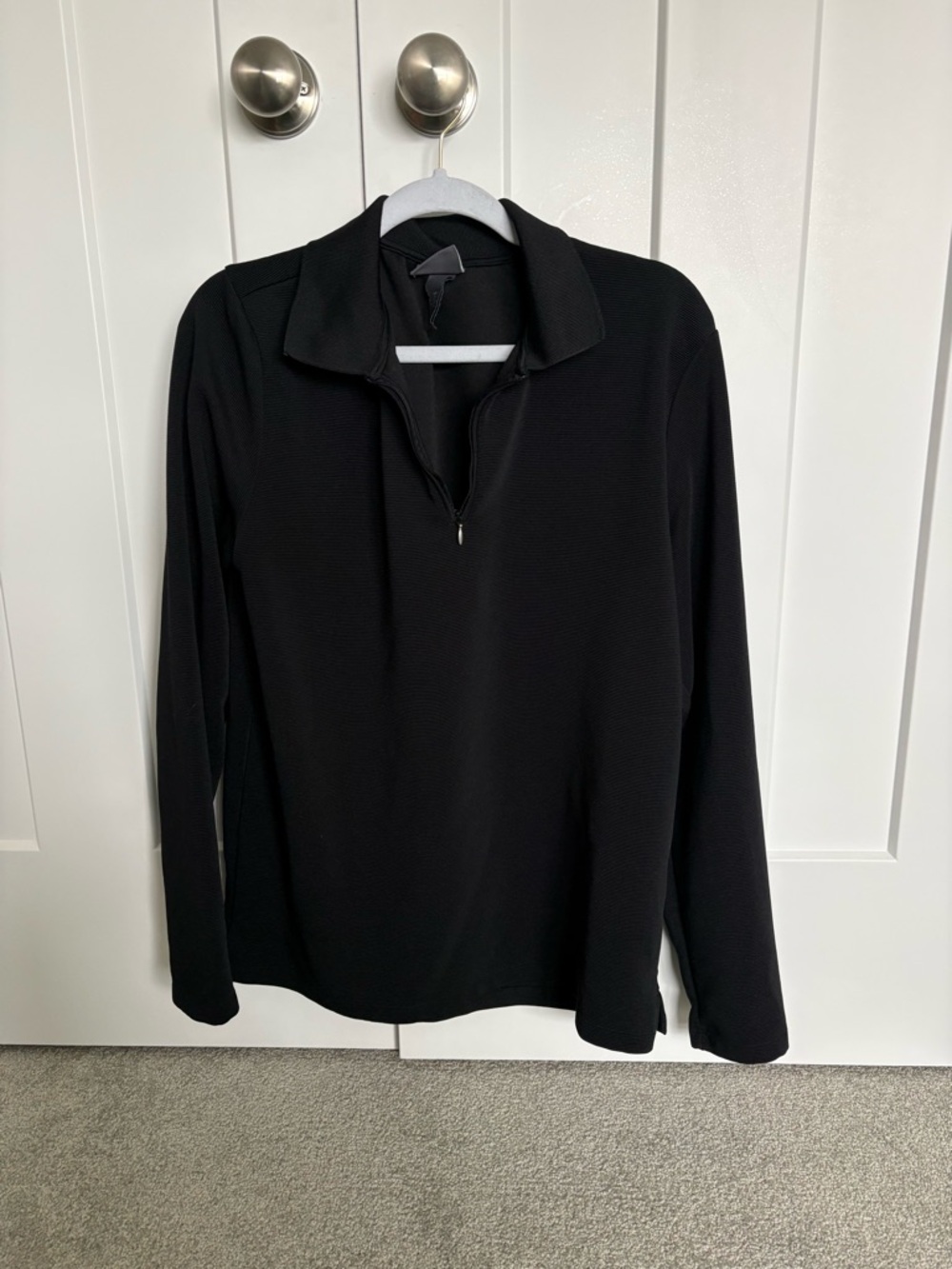 H&M Black Quarter-Zip Long Sleeve Top